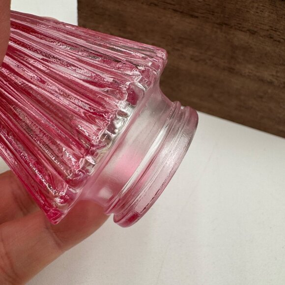 Pink glass Christmas trees rigged surface set of two small - Picture 6 of 10